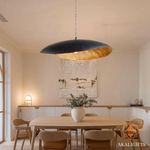 Moroccan hammered Brass Black lampshade