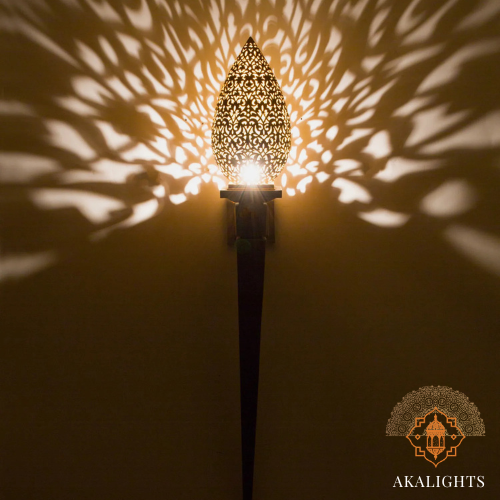 Moroccan wall torch lamp