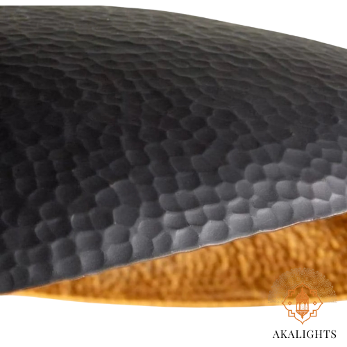 Moroccan hammered Brass Black lampshade