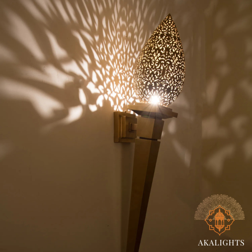 Moroccan wall torch lamp